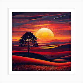 Sunset Painting 20 Art Print