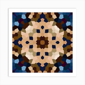 Blue Mosaic Pattern 2 Art Print