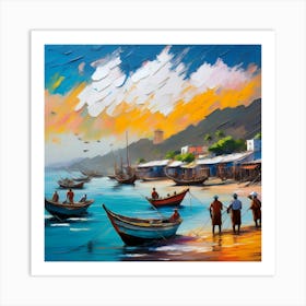 Fishing Boats On The Beach 8 Art Print