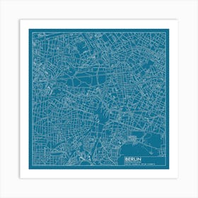 Berlin Deutschland city map blueprint design Poster