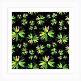 Retro Flower Power Art Print