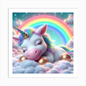 Unicorn In The Clouds Art Print