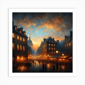 Paris At Night Art Print