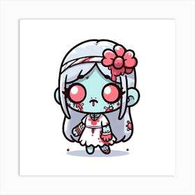 Zombie Girl Art Print