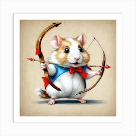 Hamster With Bow And Arrow 6 Art Print