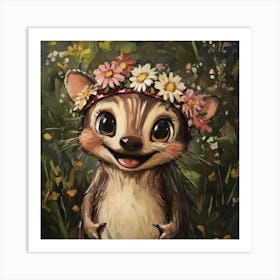 Squirrel In A Flower Crown 2 Poster