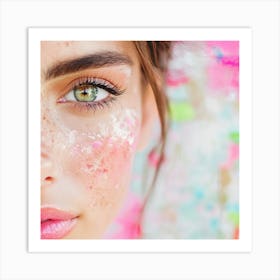 Young Woman With Freckles On Face Art Print