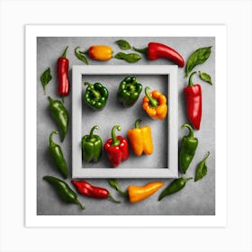 Peppers In A Frame 6 Art Print