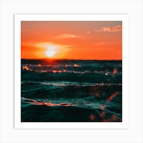 Sunset Over The Ocean Art Print