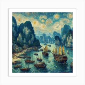 Starry Night In Vietnam Art Print