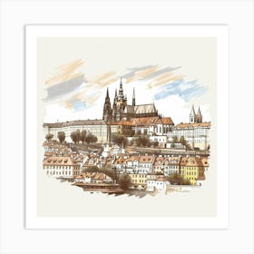 A Prague Castle In Prague Hand Drawn Sketch Illu 1720028371 4 Art Print