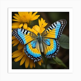 Butterfly On A Flower Art Print