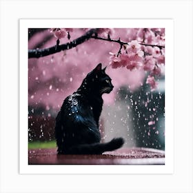 Lucky Black Cat Art Print