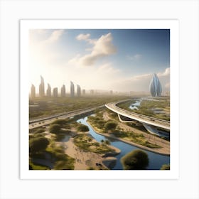 Futuristic Cityscape 149 Art Print