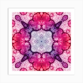 Pink Alcohol Ink Flower Pattern 6 Art Print