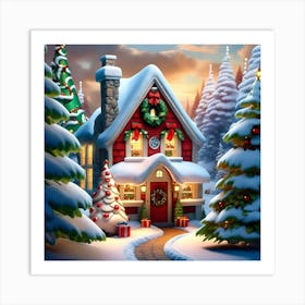 Christmas House 3 Art Print