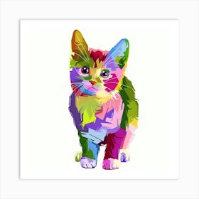 Colorful Kitten Art Print