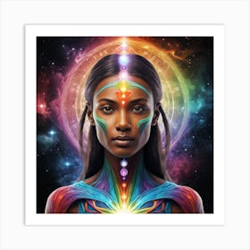 Woman With Chakras Art Print