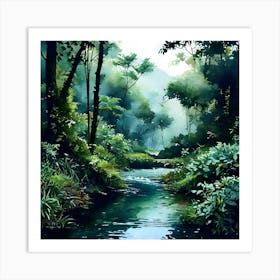 River In The Forest 8 Art Print