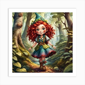 Fairytale Girl In The Forest Art Print