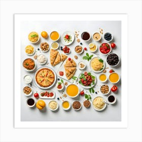Food In A Circle Art Print