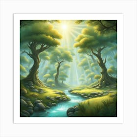 Forest In The Sun Art Print