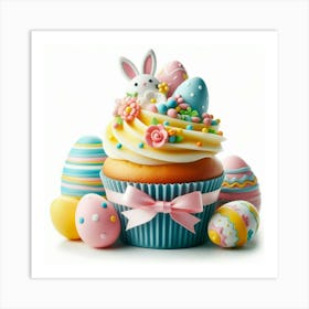 Easter Bunny Cupcake Art Print