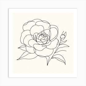 Camellia flower Picasso style 3 Art Print