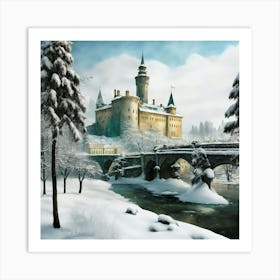 Slovenian Castle In Winter Art Print