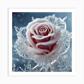 Snow Rose Art Print