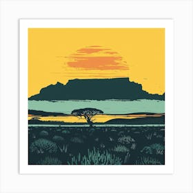 Sunset Over Table Mountain Art Print