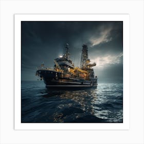 Ship At Sea Art Print