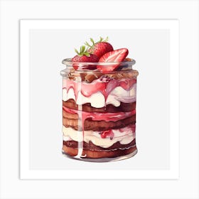 Strawberry Ice Cream In A Jar 1 Art Print