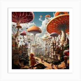 Mushroom City Art Print