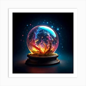 Firefly Magic Ball, Dark Background, Fairy Tale, Fairytale, Character Concept, Mystical, Enchanting, Art Print