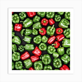 Red And Green Peppers 1 Art Print