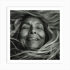 Woman With Long Hair 1 Art Print