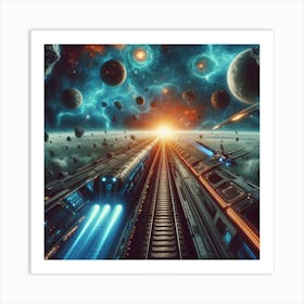 Train In Space Art Print