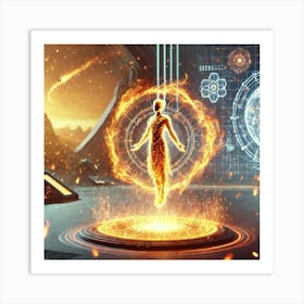 Zora Ashheart Healing Flame Scifi Art Print