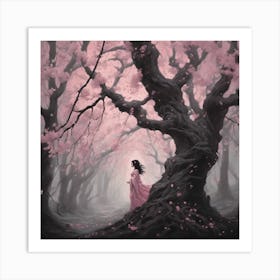 907607 Dryad In The Cherry Blossom Woods 2 Art Print