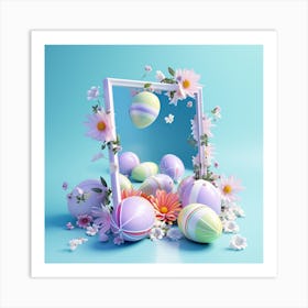 Easter Eggs In A Frame Art Print