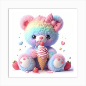 Rainbow Teddy Bear 5 Art Print