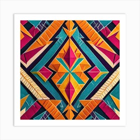 Firefly Beautiful Modern Abstract Detailed Native American Tribal Pattern And Symbols With Uniformed (7) Art Print