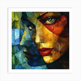 Two Women'S Faces 1 Art Print