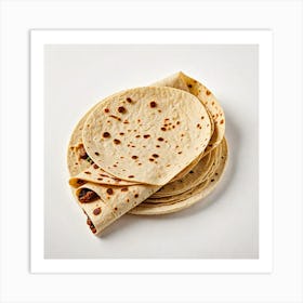 Mexican Tortilla Isolated On White Background 851618864 Art Print