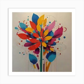 Abstract Flower Painting Art Print