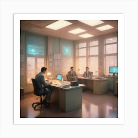 Office Scene Art Print