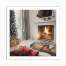 Christmas In The Living Room Art Print