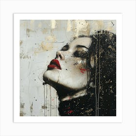 'The Girl With Red Lips' 1 Art Print