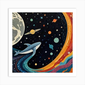 Whale In Space Art Print